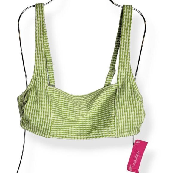 Xhilaration  Lime Green Textured Bikini Top Large Juniors - Picture 1 of 3